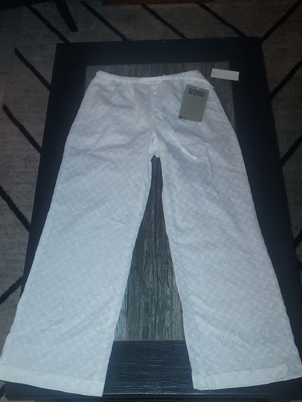 Indigo Rein White Eyelet Wide-Leg Ladies Pants
